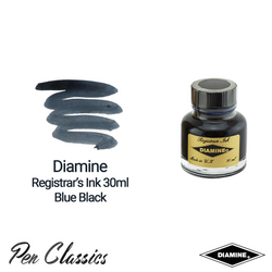 Diamine Registrar's Blue Black 30ml Ink Swatch Bottle