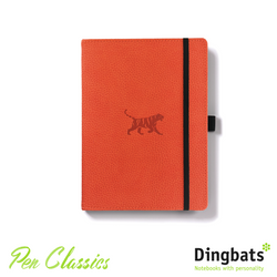 Dingbats Wildlife Orange Tiger A5 Dot Grid Closed Notebook Cover