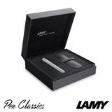 A Lamy Dialog CC in White and Rose Gold Detailing in a Gift Box with a Black Pouch