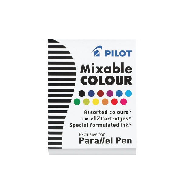 Pilot Mixable Colour Assorted Cartridge 12 Pack for Pilot Parallel