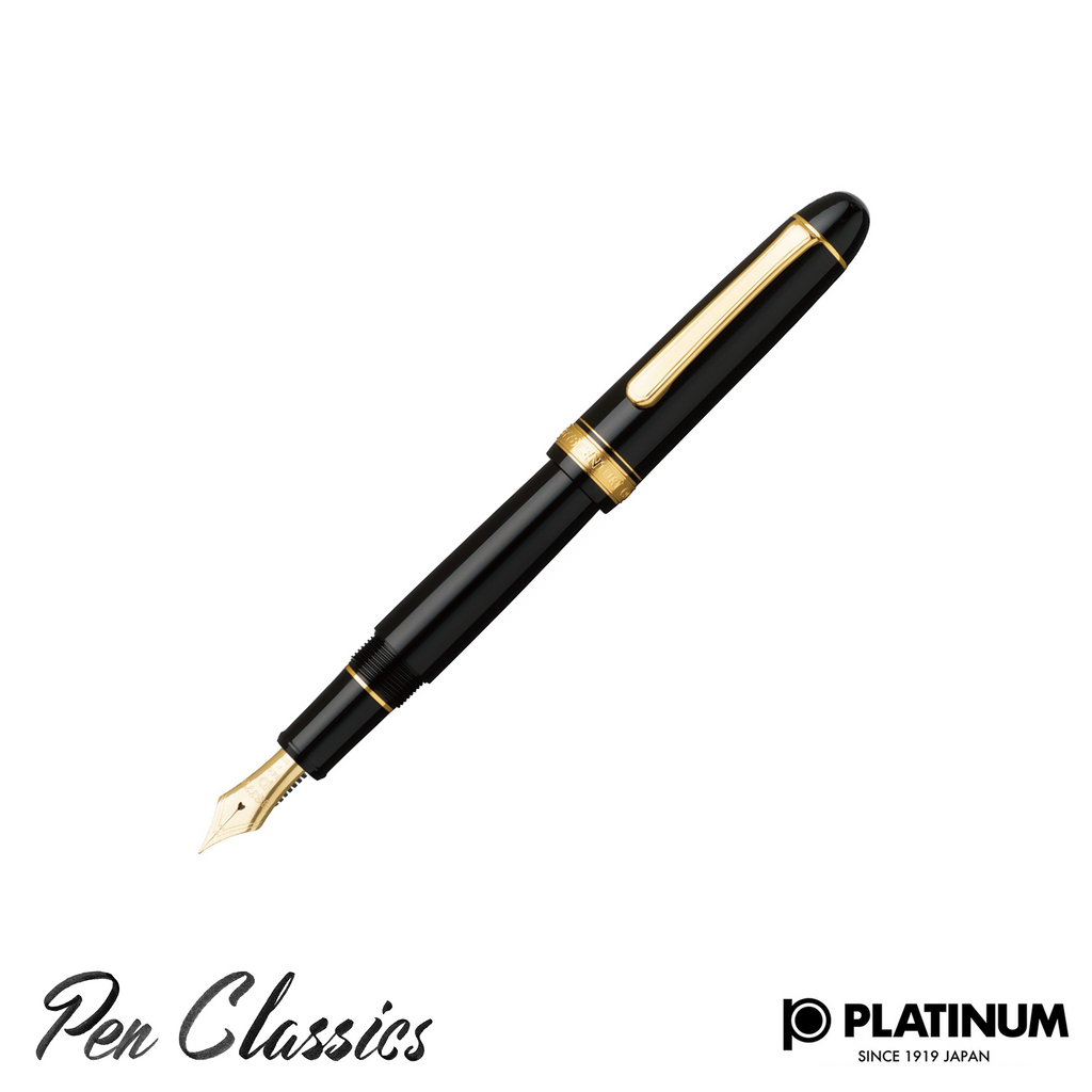 Platinum #3776 Century Black with Gold Trim – Pen Classics