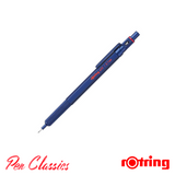 A picture of a dark blue Rotring 600 with a 0.7mm lead and the lead extended