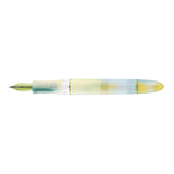 Transparent pen with yellow accents on a white background
