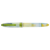 Fountain pen with a multicolored design on a white background