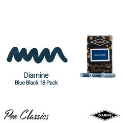 Diamine Blue Black 18 Pack Cartridges Ink Swatch