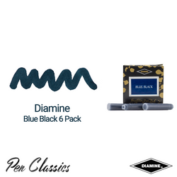 Diamine Blue Black 6 Pack Cartridges Ink Swatch
