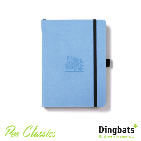 Dingbats Earth Sky Blue Great Barrier Reef A5 Dot Grid Closed Notebook Cover