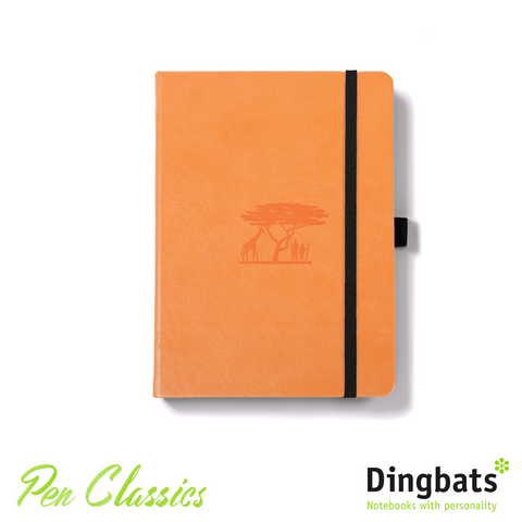 Dingbats Earth Tangerine Serengeti A5 Dot Grid Closed Notebook Cover