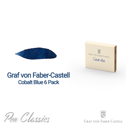 Graf von Faber-Castell Cobalt Blue 6 Cartridges Swab and Bottle