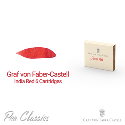 Graf von Faber-Castell India Red 6 Cartridges Swab and Bottle