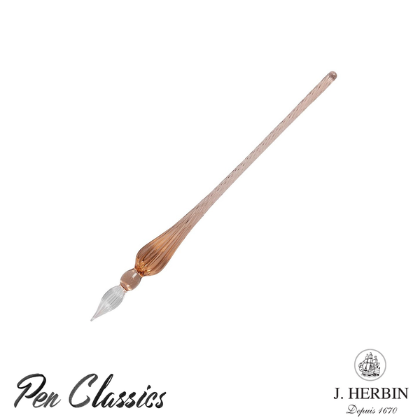 J. Herbin Round Glass Pen 18cm - Coral
