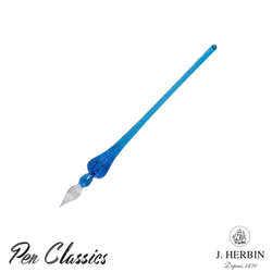 J. Herbin Round Glass Pen 18cm - Navy Blue