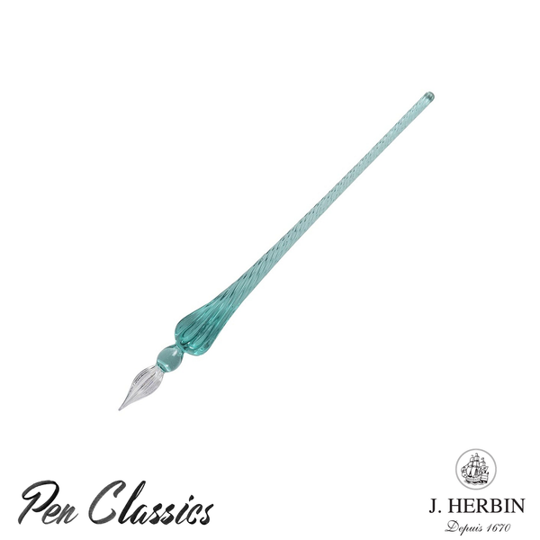 J. Herbin Round Glass Pen 18cm - Turquoise