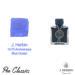 J Herbin 1670 Anniversary Bleu Ocean Swab and Bottle