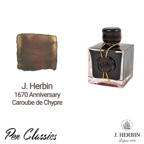 J. Herbin 1670 Caroube de Chypre | Brown Ink with Gold Flakes