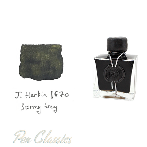 J. Herbin 1670 Stormy Grey | Grey Ink with Gold Flakes