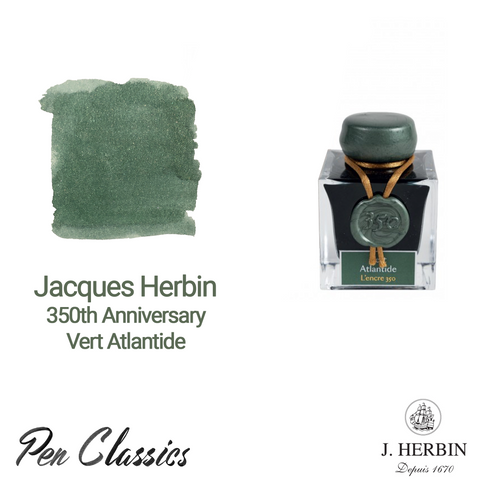 Jacques Herbin 350th Vert Atlantide Bottle and Swatch