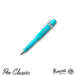 Kaweco Frosted Sport Fountain Pen Light Blueberry Posted With Clip