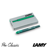 Lamy T10 Green Cartridges 5 Pack Cartridge Only