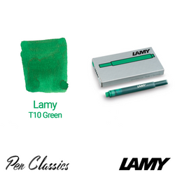 Lamy T10 Green Cartridges 5 Pack Cartridge and Swab