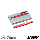 Lamy T10 Red Cartridges 5 Pack Cartridge Only