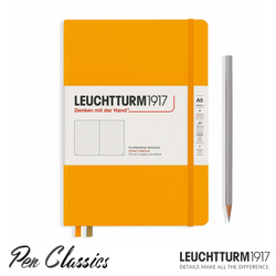 Front cover of an A5 Dot Grid Leuchtturm 1917 Notebook in Rising Sun Orange