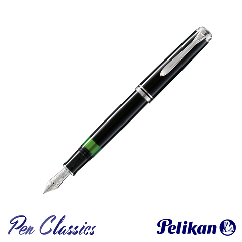 Pelikan Souverän M805 Fountain Pen Black with Silver Posted