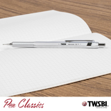 TWSBI Precision Mechanical Pencil Silver On Notebook