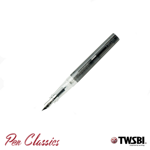 TWSBI Swipe Fountain Pen Smoke Grey Uncapped Nib