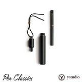 ystudio Brassing Black Fountain Pen Leather Pen Loop Case