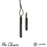 ystudio Brassing Black Fountain Pen Leather Pen Loop