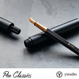 ystudio Brassing Black Portable Fountain Pen and Case